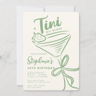 Whimsical Green A Tini Bit Older 30th Birthday Invitation