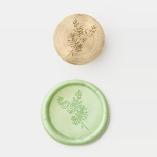 Whimsical Green and Gold Pine Cone Weddings Wax Seal Stamp