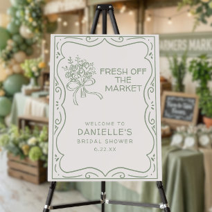Whimsical Green Fresh Off The Market Bridal Shower Foam Board