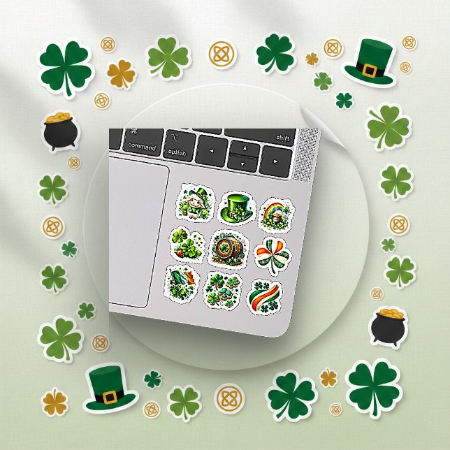 Whimsical Green Irish Folk St. Patrick’s Day Set Sticker (Creator Uploaded)