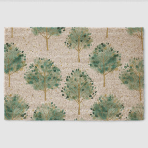Whimsical Green Trees Fiber Doormat