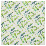 Whimsical green watercolor tropical lizard pattern fabric