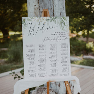 Whimsical Greenery Alphabetical Seating Chart Foam Board