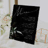 Whimsical Greenery and Gold | Black Wedding Menu