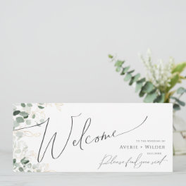 Whimsical Greenery and Gold Seating Chart Header