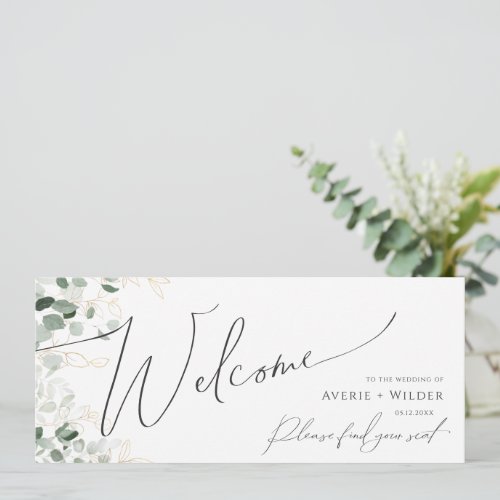Whimsical Greenery and Gold  Seating Chart Header