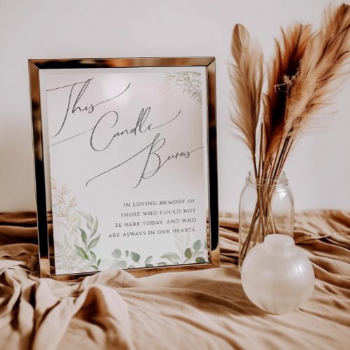 Whimsical Greenery and Gold This Candle Burns Poster