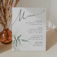 Whimsical Greenery and Gold | Wedding Menu