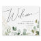 Whimsical Greenery and Gold Wedding Welcome