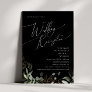 Whimsical Greenery Gold | Black Wedding Reception Invitation