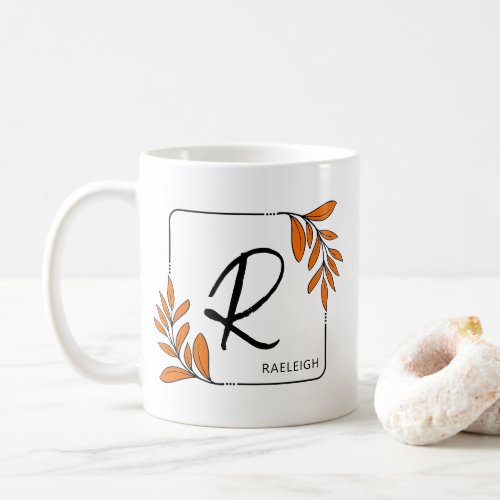 Whimsical Greenery Monogram Coffee Mug