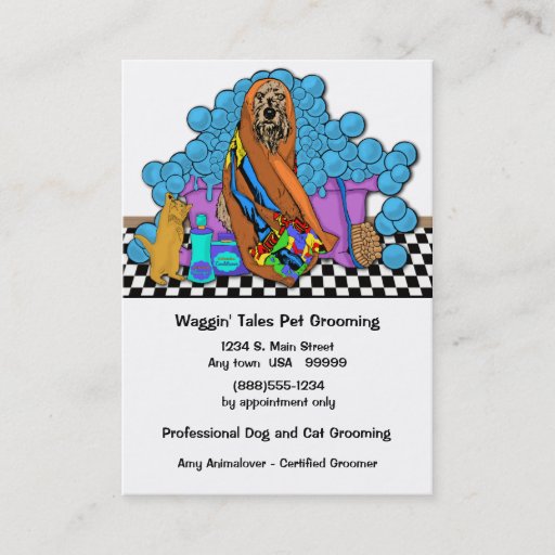 Customizable Whimsical Grooming Business And Appointment Card Business Card Templates