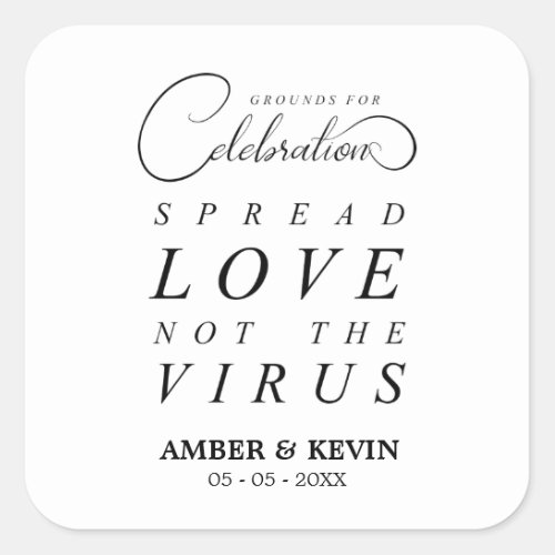 Whimsical Ground for Celebration Sanitizer Wedding Square Sticker