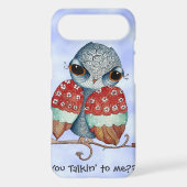 Whimsical Grumpy Owl iPhone 4 Case (Back)