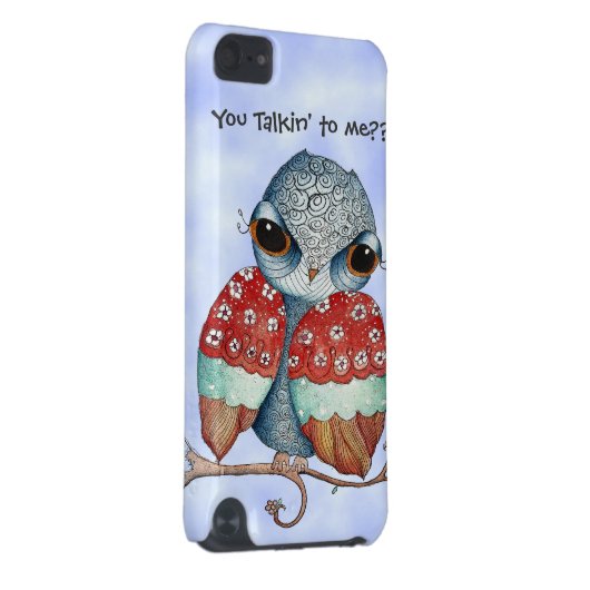 Whimsical Grumpy Owl iPod 5g Case (Back/Right)