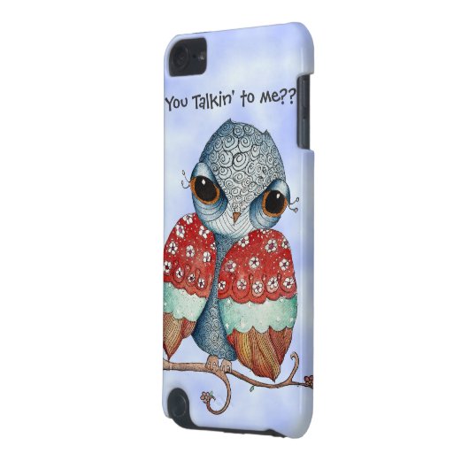 Whimsical Grumpy Owl iPod 5g Case (Back Left)