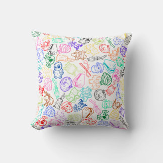 Whimsical Halloween: A Colorful and Playful Design Throw Pillow