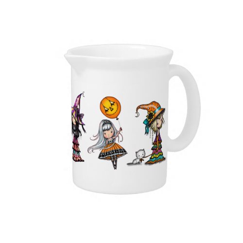 Whimsical Halloween Art by Molly Harrison Beverage Pitcher