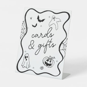 Whimsical Halloween Baby Shower Cards & Gifts Pedestal Sign