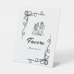 Whimsical Halloween Bridal Shower Favors Pedestal Sign