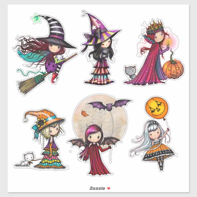 Whimsical Halloween Characters by Molly Harrison Sticker (Sheet)
