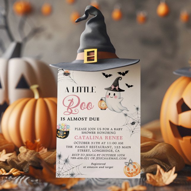 Whimsical Halloween Ghost Baby Shower Invitation (Creator Uploaded)