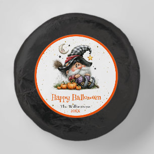 Whimsical Halloween Gnome Custom Family Name Dipped Oreo Cookie Favors