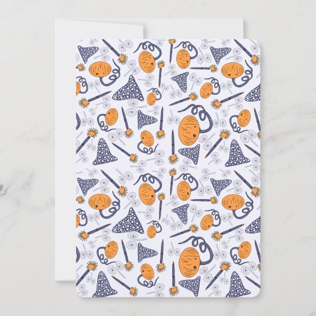 Whimsical Halloween Greeting Card – Magical Doodle (Front)