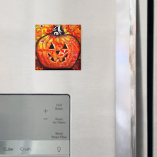 Whimsical Halloween Jack-O-Lantern Abstract  Magnet