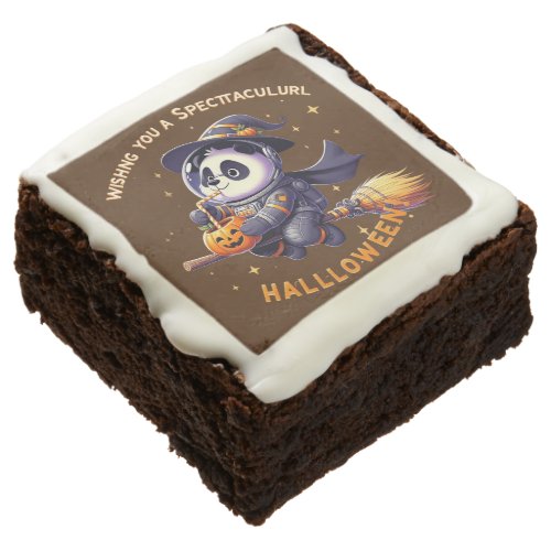 Whimsical Halloween Night Panda Astronaut Glides  Brownie