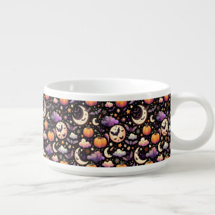 Whimsical Halloween Night Sky Pattern Bowl