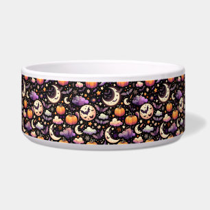 Whimsical Halloween Night Sky Pattern Bowl