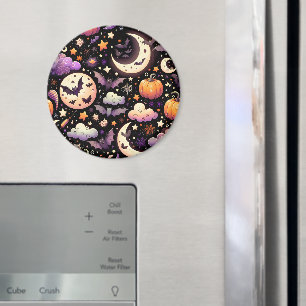 Whimsical Halloween Night Sky Pattern Magnet