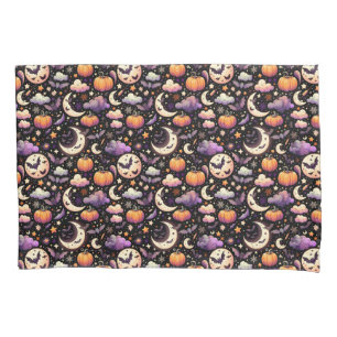 Whimsical Halloween Night Sky Pattern Pillow Case