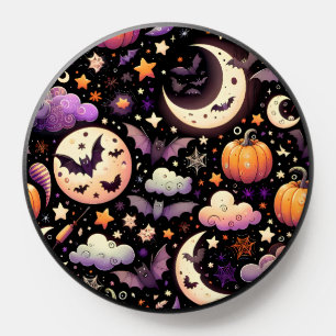 Whimsical Halloween Night Sky Pattern PopSocket