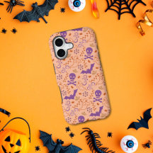 Whimsical Halloween Orange and Purple Pattern