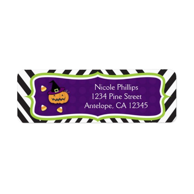 Whimsical Halloween Party Fun Favor Custom Label (Front)