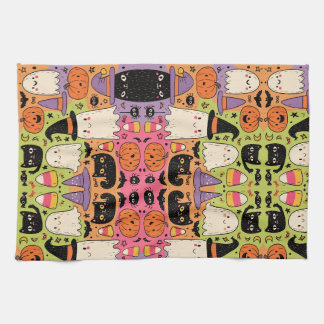 Whimsical Halloween - Pastel Spooky Pattern Kitchen Towel