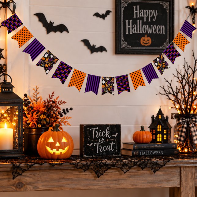 Whimsical Halloween Pattern  Bunting Flags (Creator Uploaded)