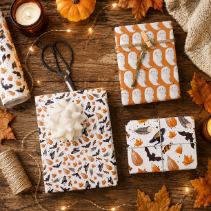 Whimsical Halloween Pattern Wrapping Paper Sheets