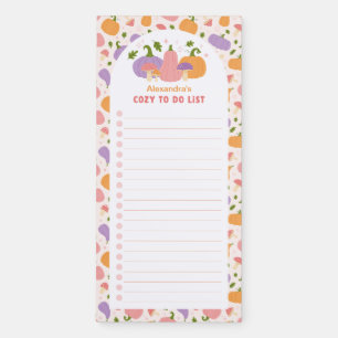 Whimsical Halloween Pumpkins and Mushrooms Magnetic Notepad