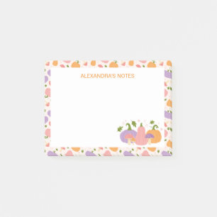 Whimsical Halloween Pumpkins and Mushrooms Post-it Notes