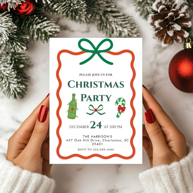 Whimsical Hand Draw frame Holiday Christmas Dinner Invitation (Creator Uploaded)