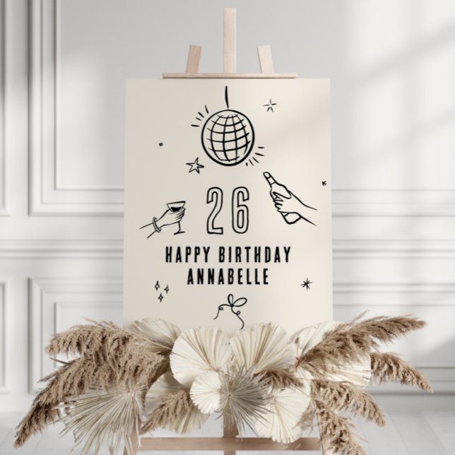 whimsical hand drawn arch birthday drinks party foam board (Creator Uploaded)