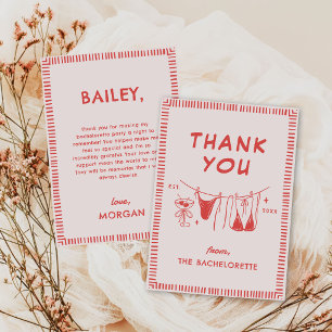 Whimsical Hand Drawn Bachelorette Party Thank You Card