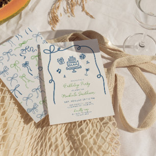 Whimsical Hand Drawn Birthday Party Invitation