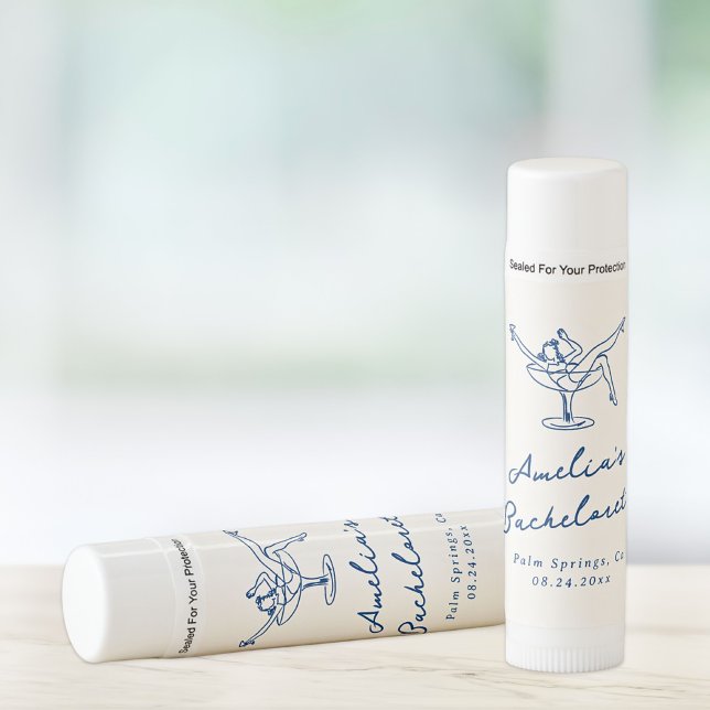 Whimsical Hand Drawn Blue Bachelorette Lip Balm (Creator Uploaded)