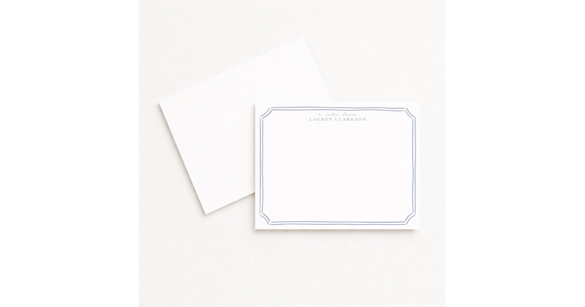 Blue Frame Notes Whimsical Hand Drawn Blue Frame Note Card | Zazzle