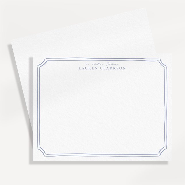 Whimsical Hand Drawn Blue Frame Note Card (Creator Uploaded)