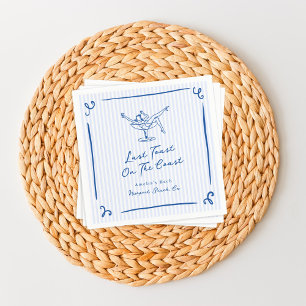 Whimsical Hand Drawn Blue Last Toast on the Coast Napkins